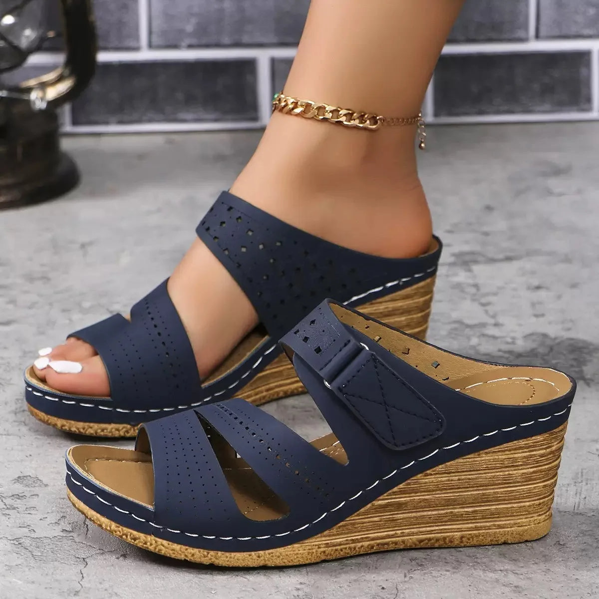 Sandales ouvertes plates roses de haute qualité pour femmes, confortables